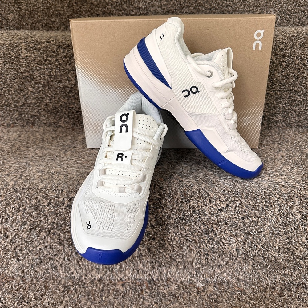 ON Running The Roger Pro White and Indigo Blue Sneakers